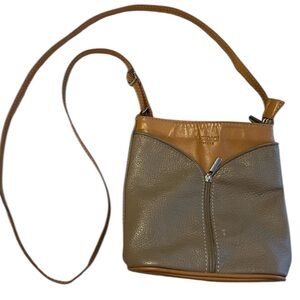 Italian I Medici Firenze Crossbody Tan & Grey Purse GUC